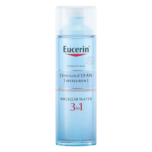 Eucerin DermatoClean Hyaluron 3in1 Micellar Cleansing Fluid with Hyaluronic Acid, Refreshing and Cleansing, Eyes and Face Makeup Remover, Fragrance and Alcohol-Free Face Wash, 200ml