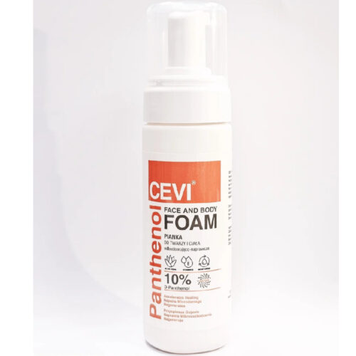 CEVI Panthenol Face and Body Foam, 10% D-Panthenol, with Aloe Vera and Vitamin E