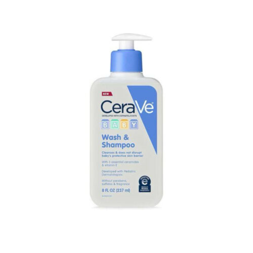Cerave baby wash & shampoo, fragrance, paraben, & sulfate free shampoo for tear-free baby bath time 237 ML